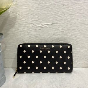 Kate Spade spencer cabana dot zip around continental wallet